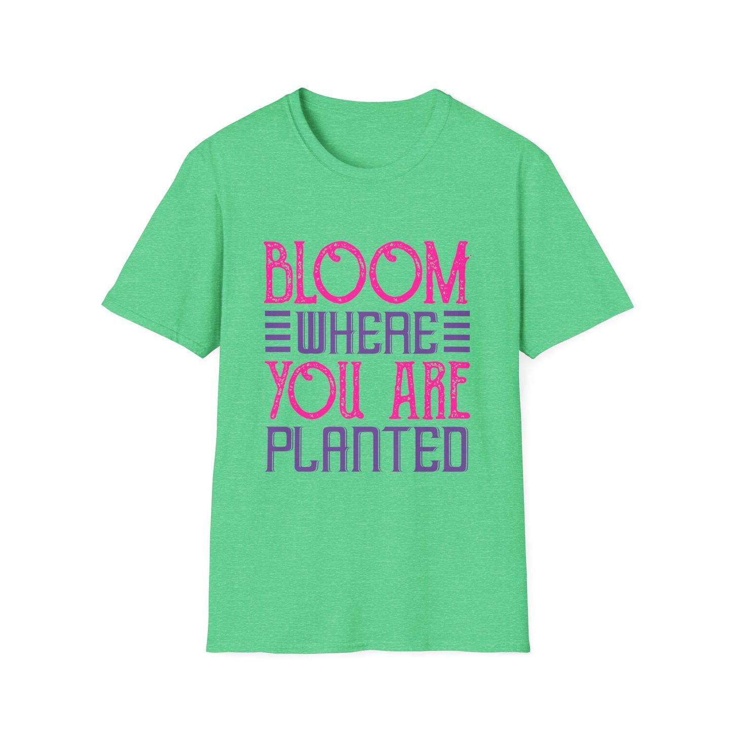 Inspirational Unisex Softstyle T-Shirt - Bloom Where You Are Planted