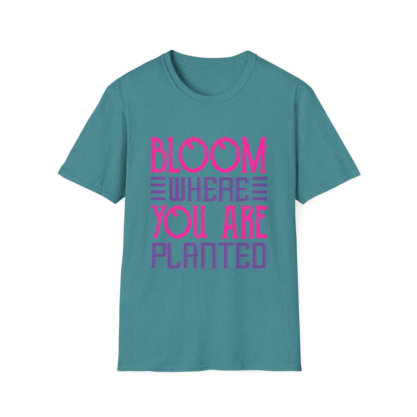 Inspirational Unisex Softstyle T-Shirt - Bloom Where You Are Planted