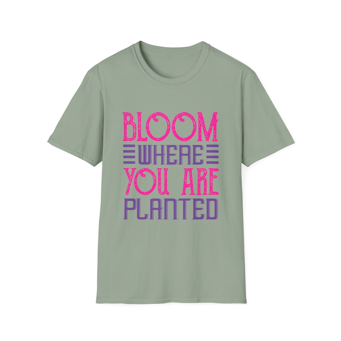 Inspirational Unisex Softstyle T-Shirt - Bloom Where You Are Planted