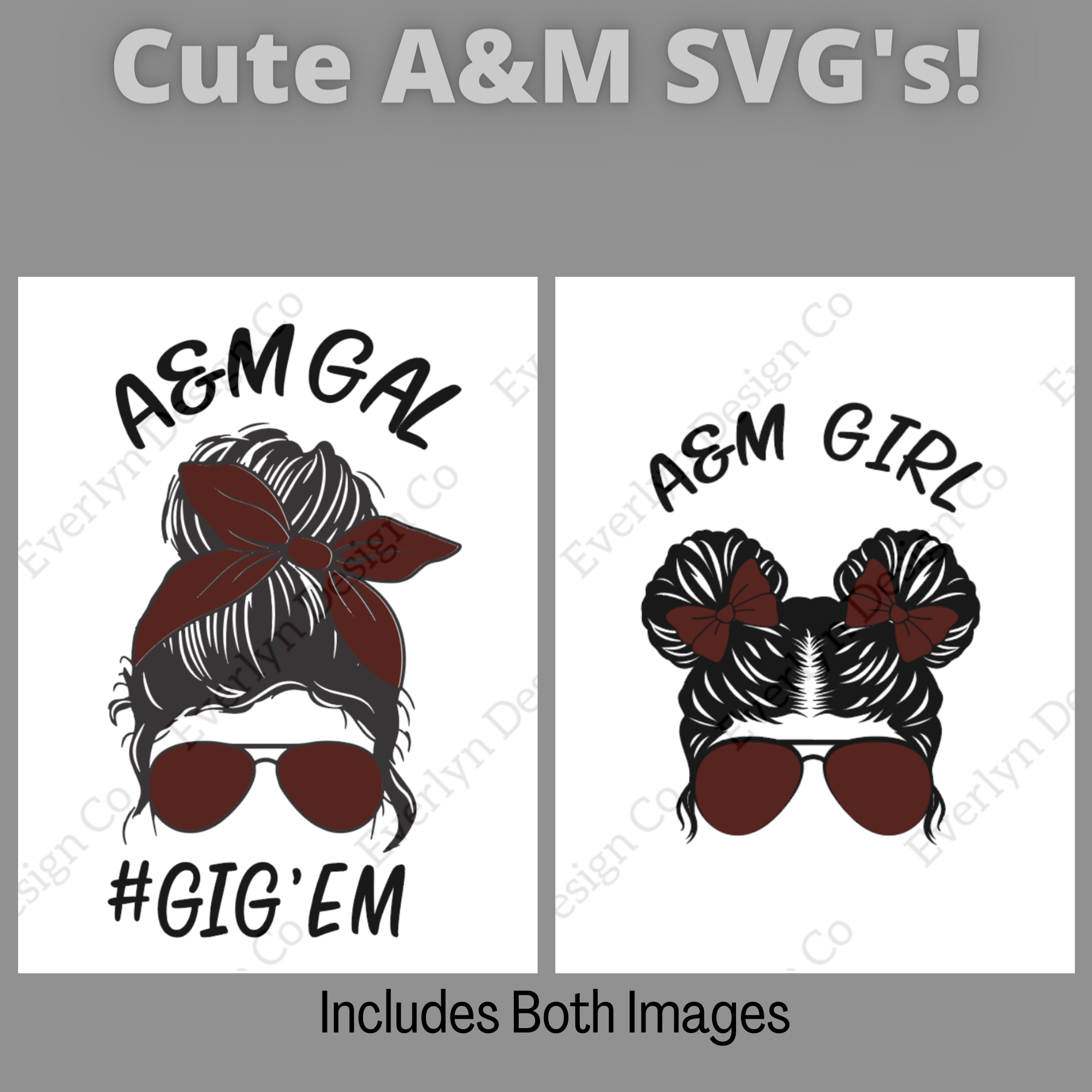 Messy Bun A&M Football SVG File- Includes commercial license –  Everlyndesignco