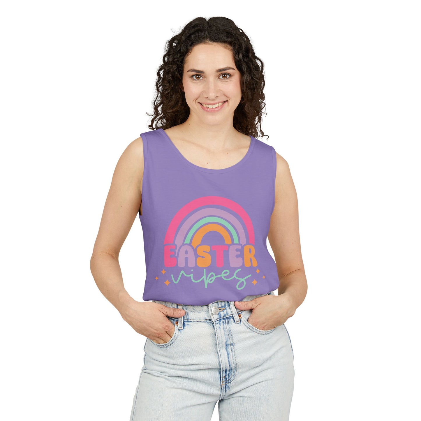 Easter Vibes Unisex Garment-Dyed Tank Top