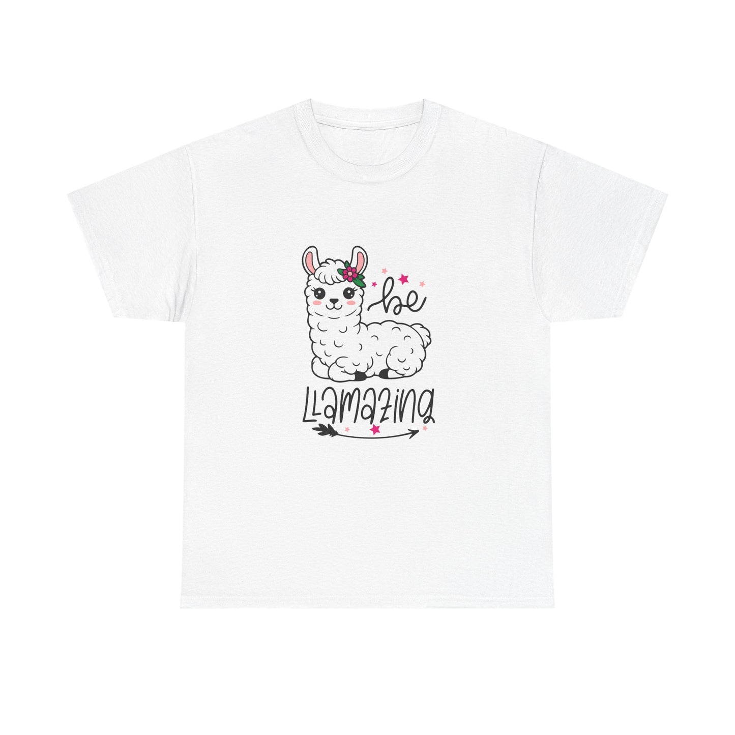 Be Llamazing Unisex Cotton Tee, Funny Animal Shirt, Lightweight Casual Top, Gift for Animal Lovers, Cute Llama Apparel, Streetwear Style