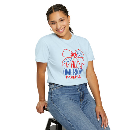 All American Mama T-Shirt - Patriotic Garment-Dyed Tee