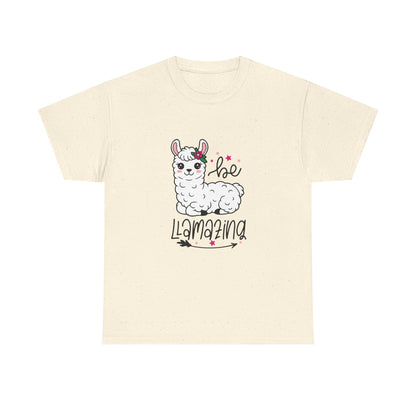Be Llamazing Unisex Cotton Tee, Funny Animal Shirt, Lightweight Casual Top, Gift for Animal Lovers, Cute Llama Apparel, Streetwear Style
