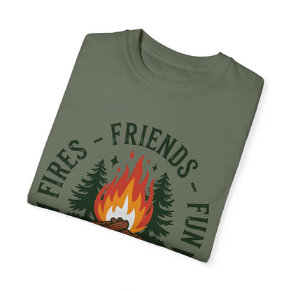 Camping Crew Unisex Garment-Dyed T-Shirt – Fires, Friends, Fun