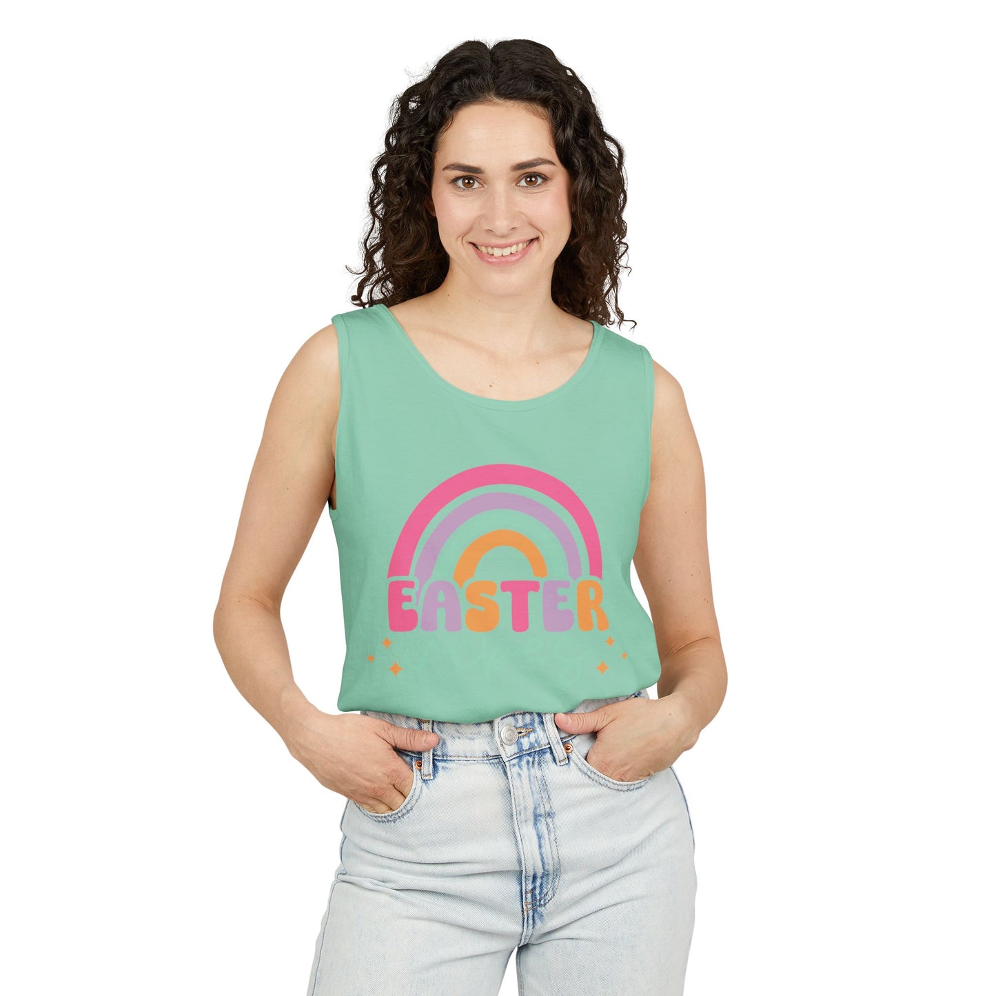 Easter Vibes Unisex Garment-Dyed Tank Top