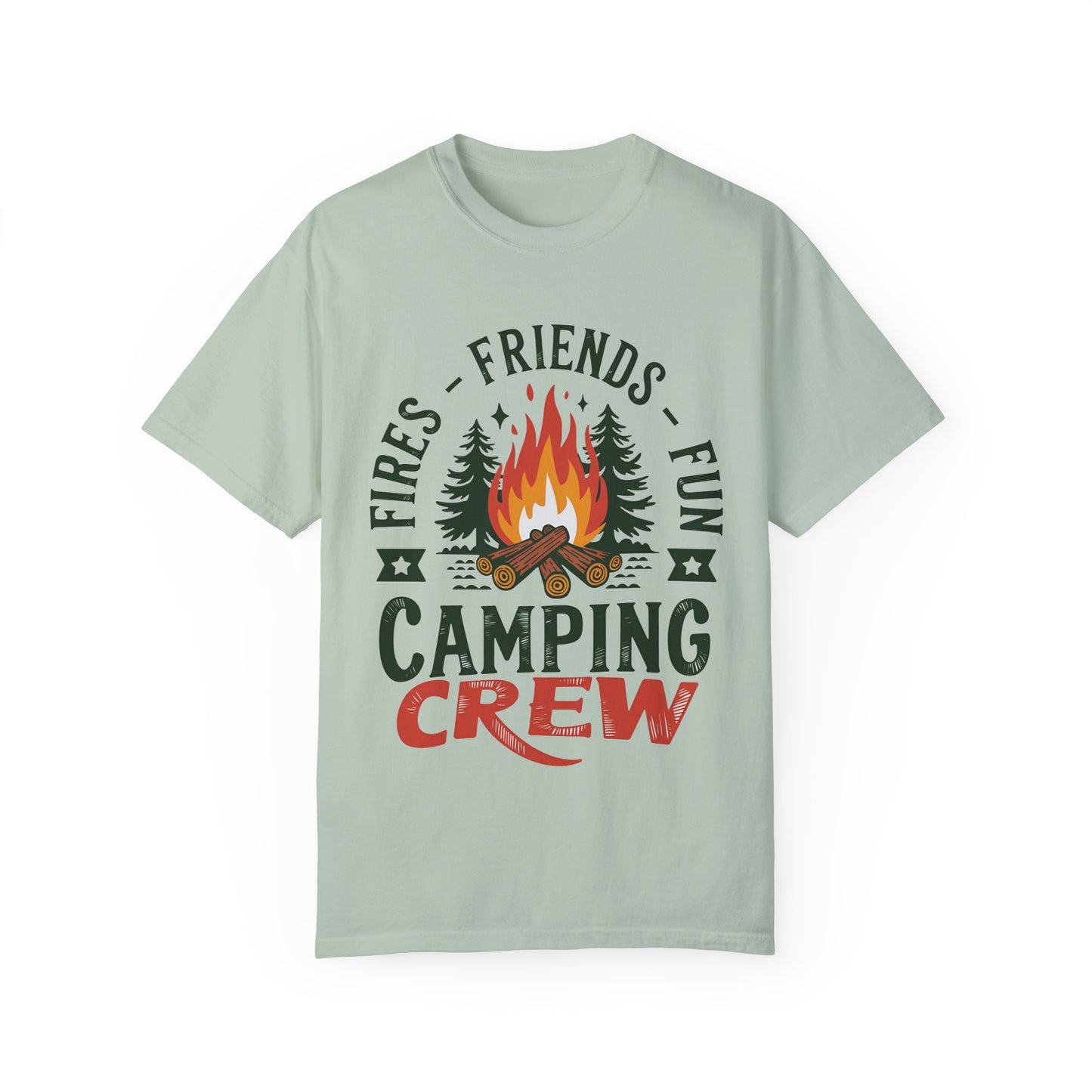 Camping Crew Unisex Garment-Dyed T-Shirt – Fires, Friends, Fun