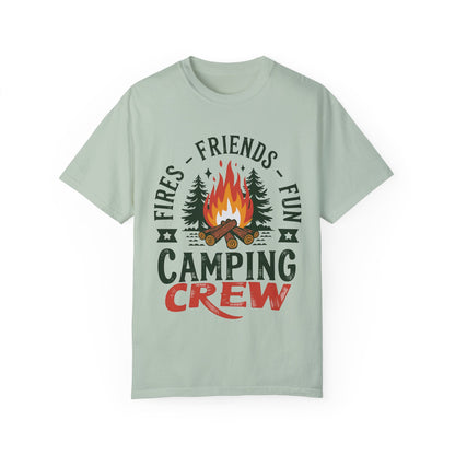 Camping Crew Unisex Garment-Dyed T-Shirt – Fires, Friends, Fun