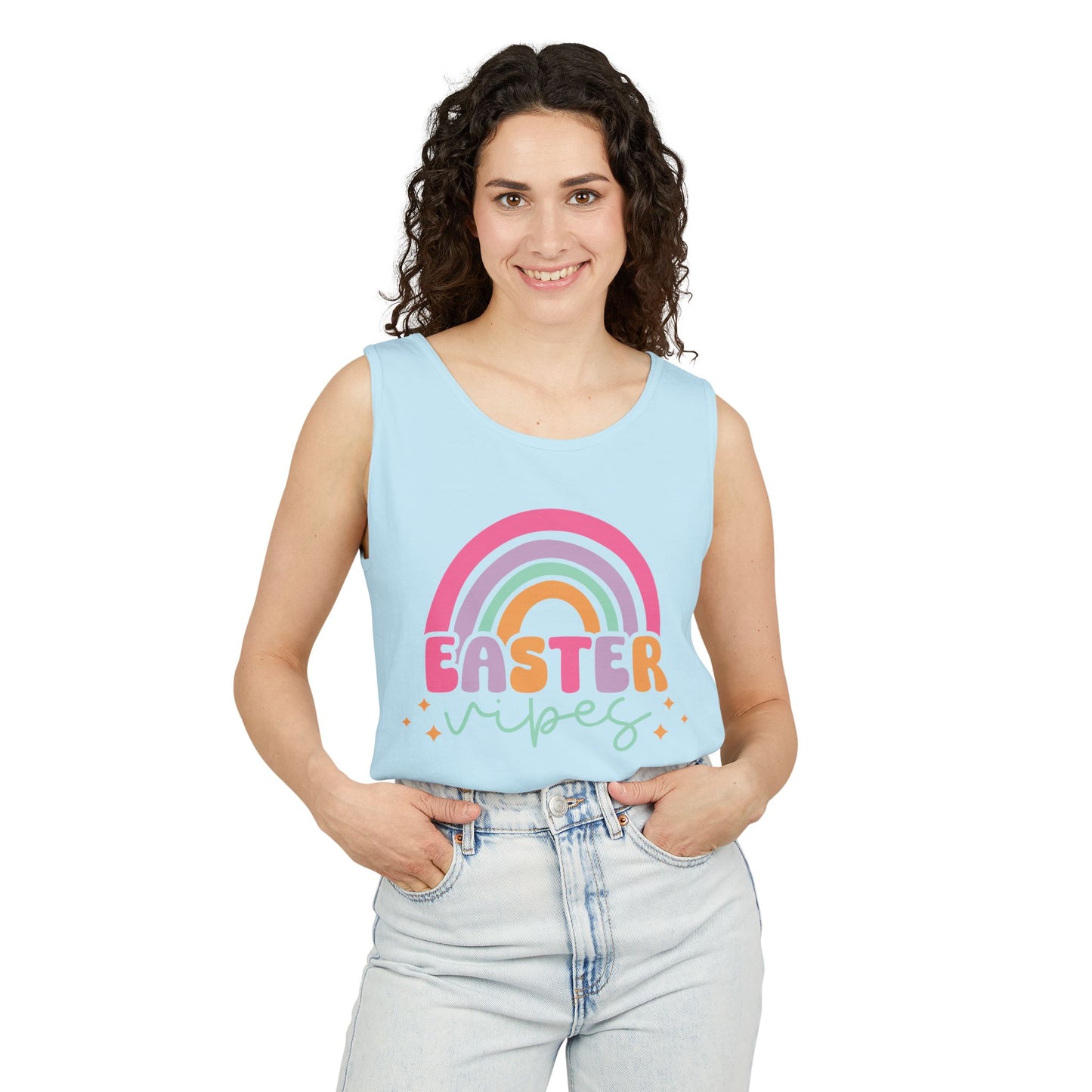 Easter Vibes Unisex Garment-Dyed Tank Top