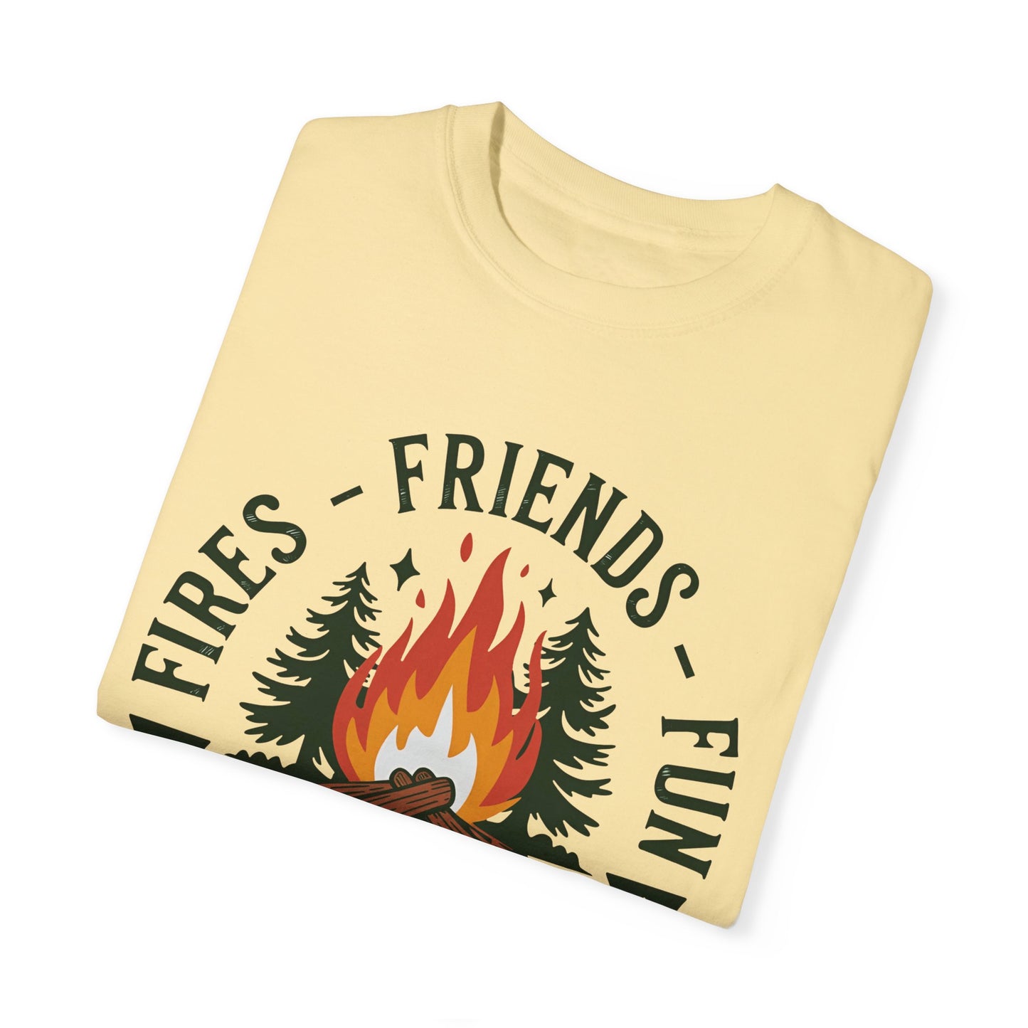 Camping Crew Unisex Garment-Dyed T-Shirt – Fires, Friends, Fun
