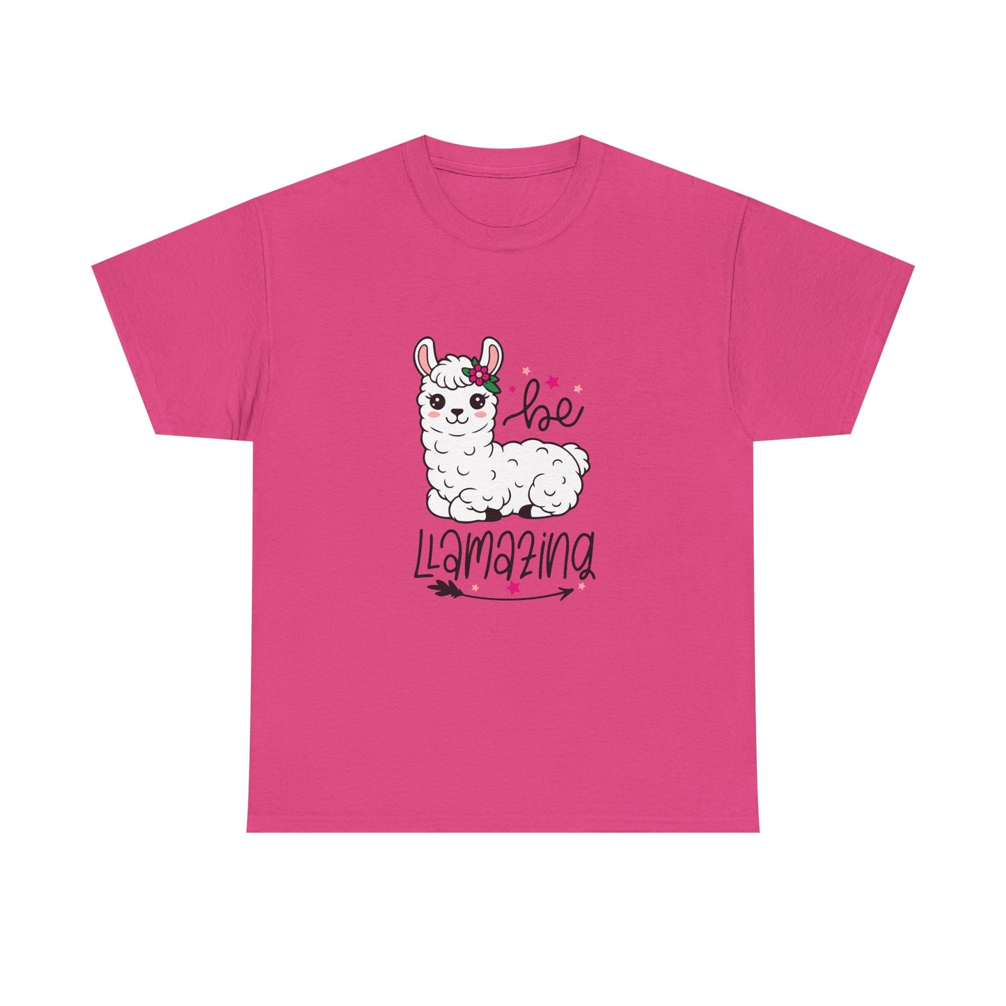 Be Llamazing Unisex Cotton Tee, Funny Animal Shirt, Lightweight Casual Top, Gift for Animal Lovers, Cute Llama Apparel, Streetwear Style