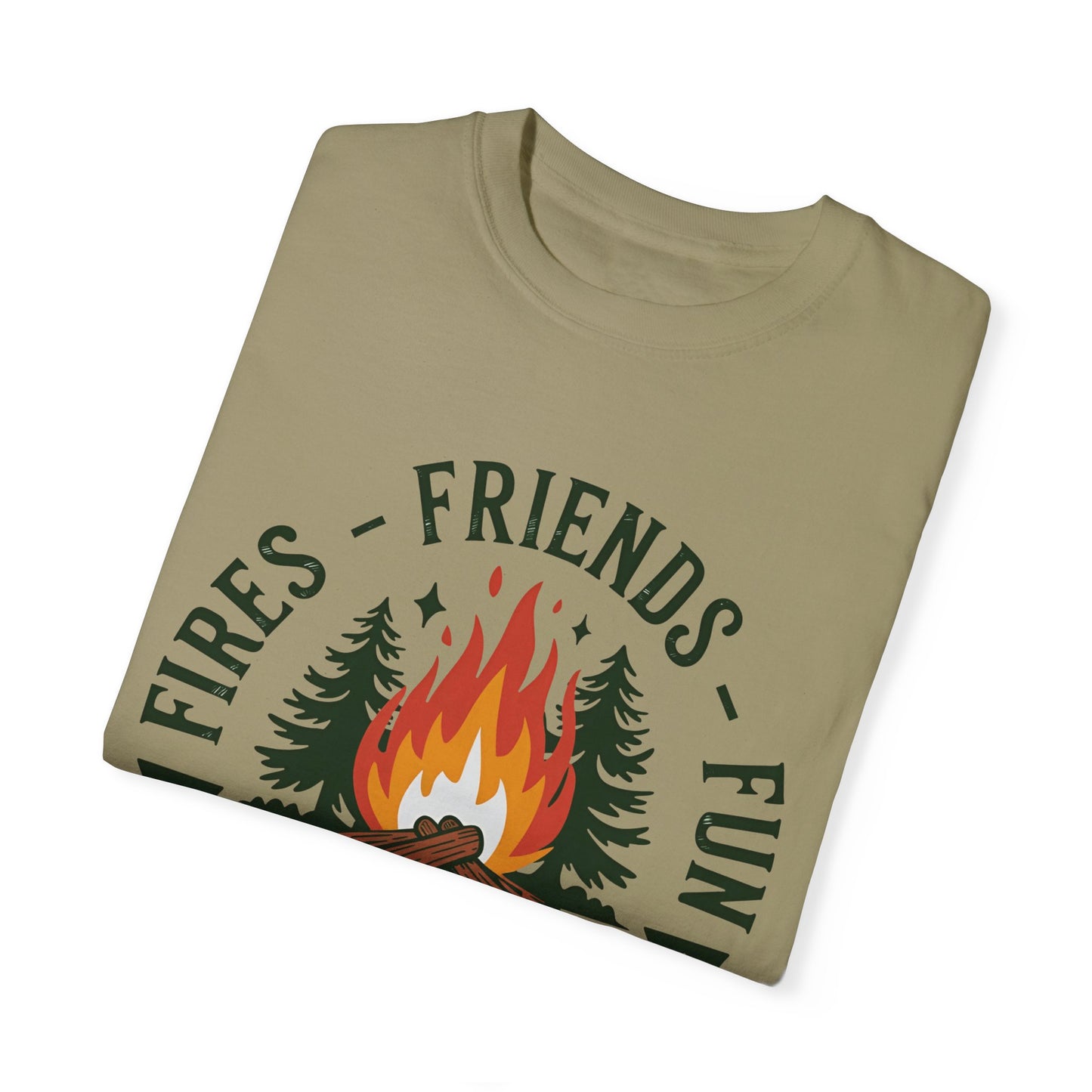 Camping Crew Unisex Garment-Dyed T-Shirt – Fires, Friends, Fun