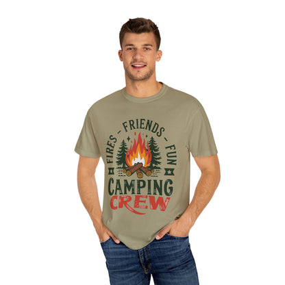 Camping Crew Unisex Garment-Dyed T-Shirt – Fires, Friends, Fun