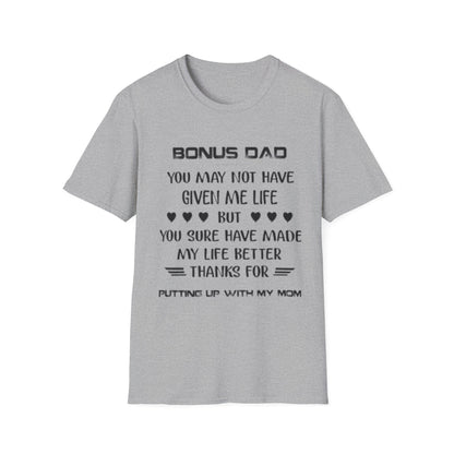Bonus Dad Appreciation T-Shirt - Heartfelt Gift for Father's Day
