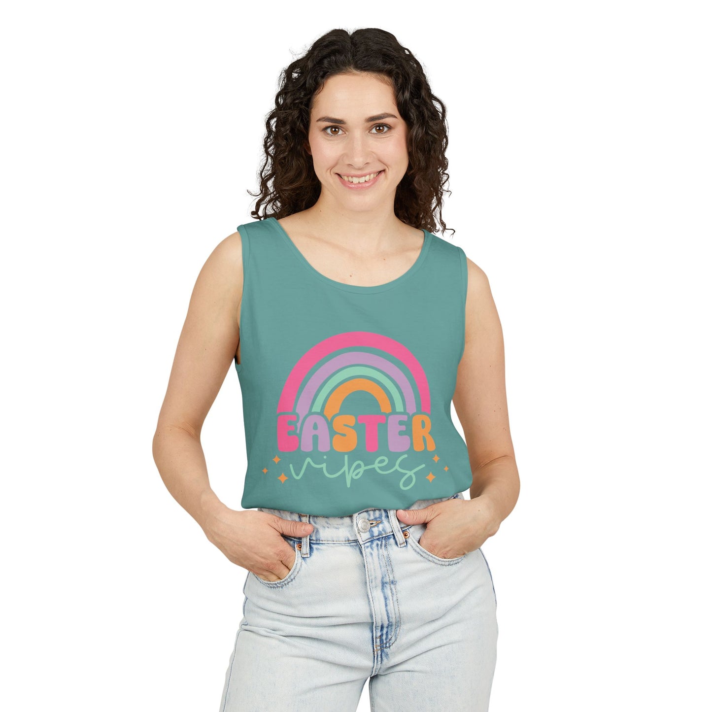 Easter Vibes Unisex Garment-Dyed Tank Top