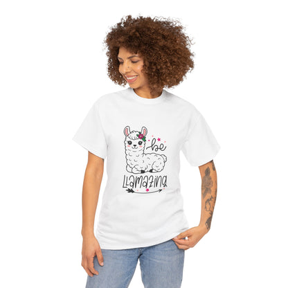 Be Llamazing Unisex Cotton Tee, Funny Animal Shirt, Lightweight Casual Top, Gift for Animal Lovers, Cute Llama Apparel, Streetwear Style