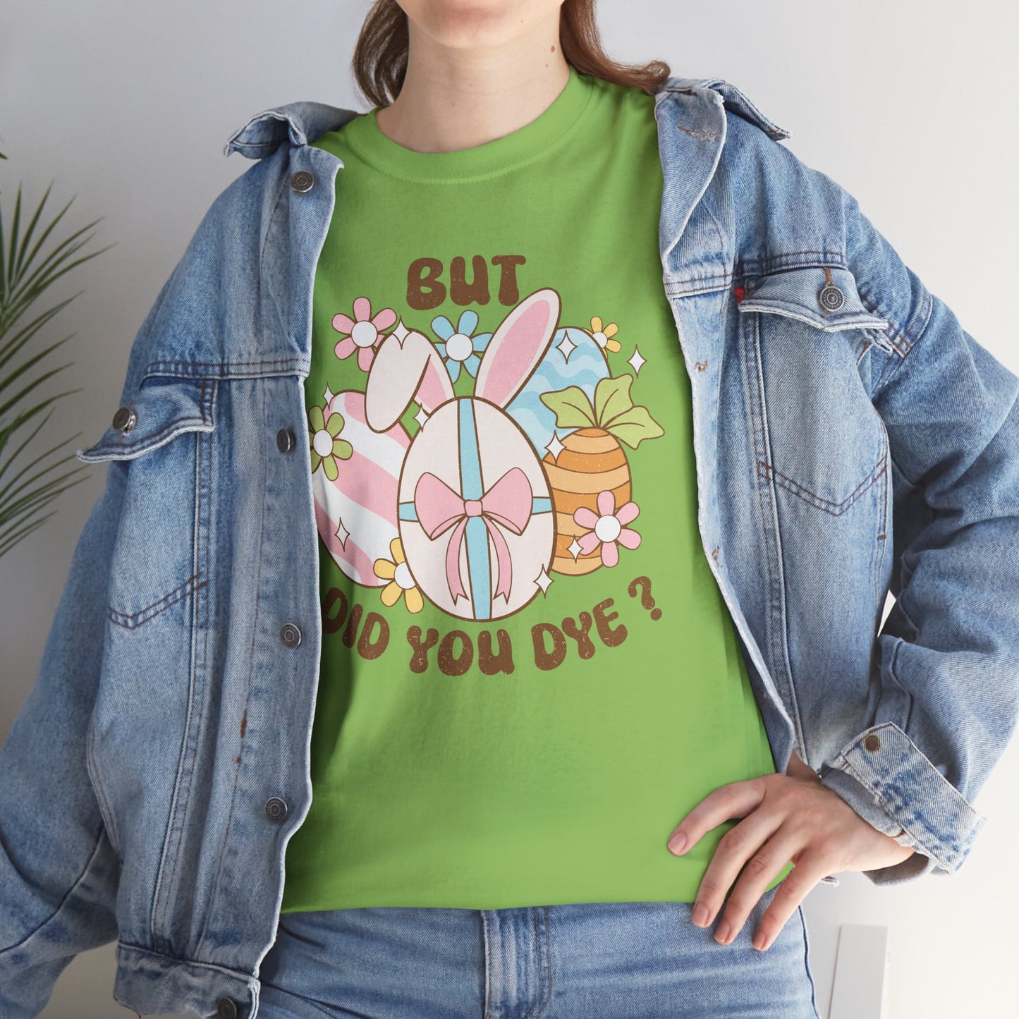 Cute Bunny Graphic Tee - "But Did You Dye?" Fun Unisex Heavy Cotton T-Shirt for Easter and Spring Celebrations