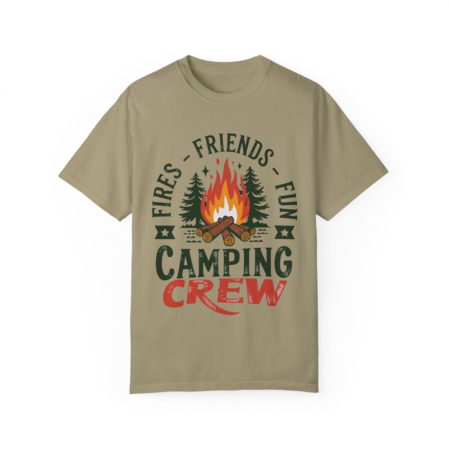 Camping Crew Unisex Garment-Dyed T-Shirt – Fires, Friends, Fun