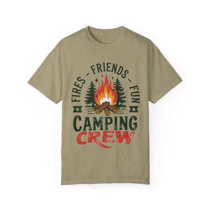 Camping Crew Unisex Garment-Dyed T-Shirt – Fires, Friends, Fun