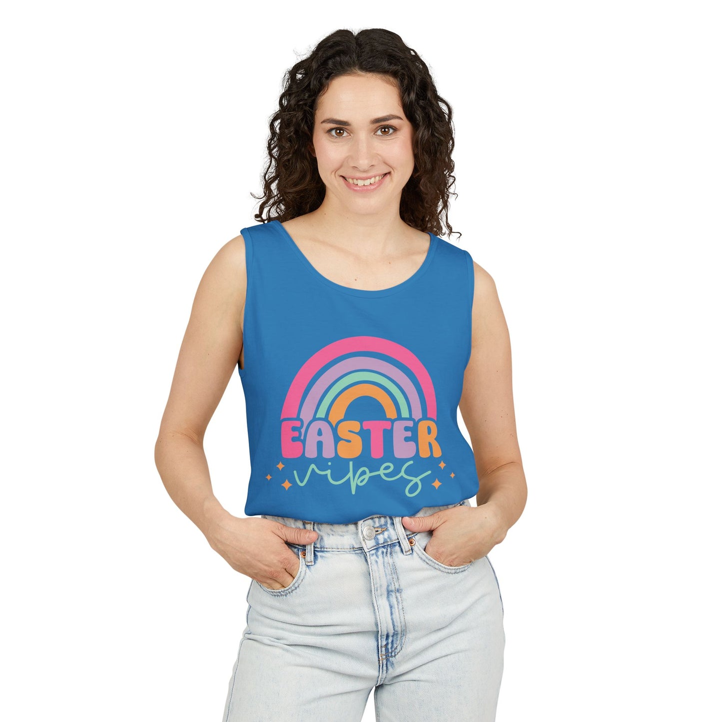 Easter Vibes Unisex Garment-Dyed Tank Top