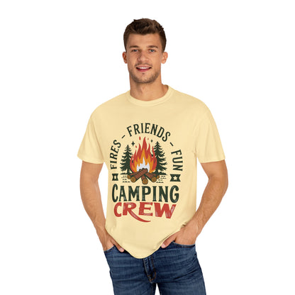 Camping Crew Unisex Garment-Dyed T-Shirt – Fires, Friends, Fun
