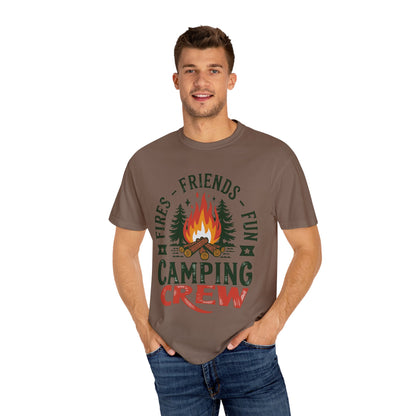 Camping Crew Unisex Garment-Dyed T-Shirt – Fires, Friends, Fun