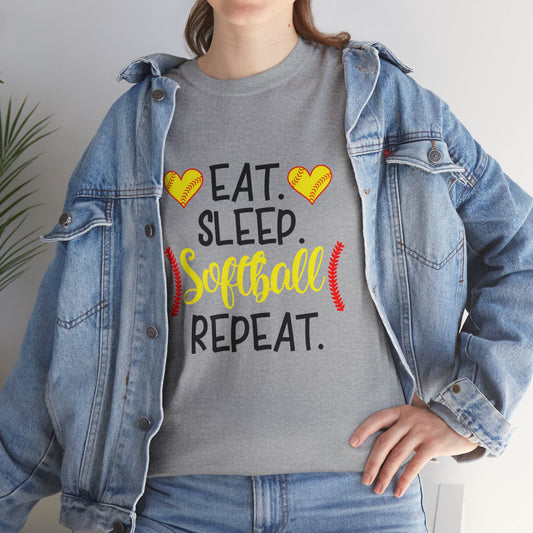 Eat Sleep Softball Repeat 2.0 T-Shirt