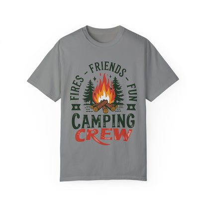 Camping Crew Unisex Garment-Dyed T-Shirt – Fires, Friends, Fun