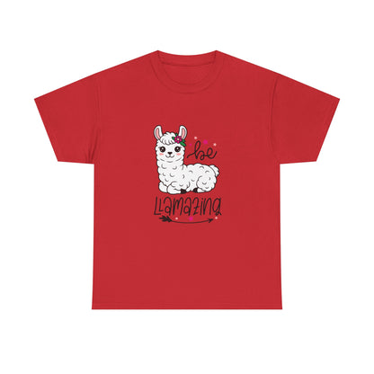 Be Llamazing Unisex Cotton Tee, Funny Animal Shirt, Lightweight Casual Top, Gift for Animal Lovers, Cute Llama Apparel, Streetwear Style