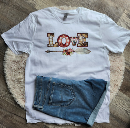 Love Marquee Sign Valentine T-Shirt