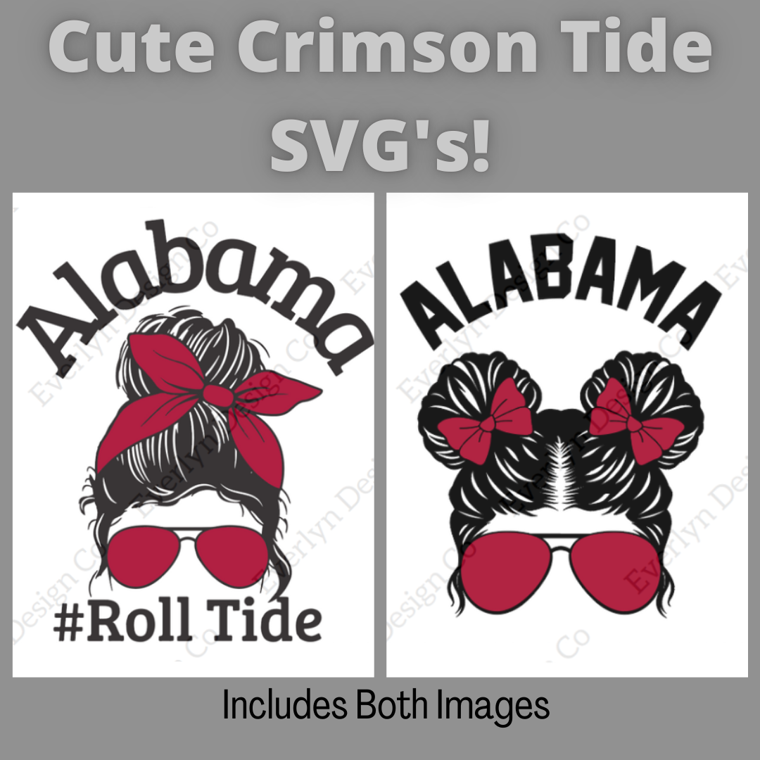 Messy Bun Alamaba Football SVG File- Includes commercial license