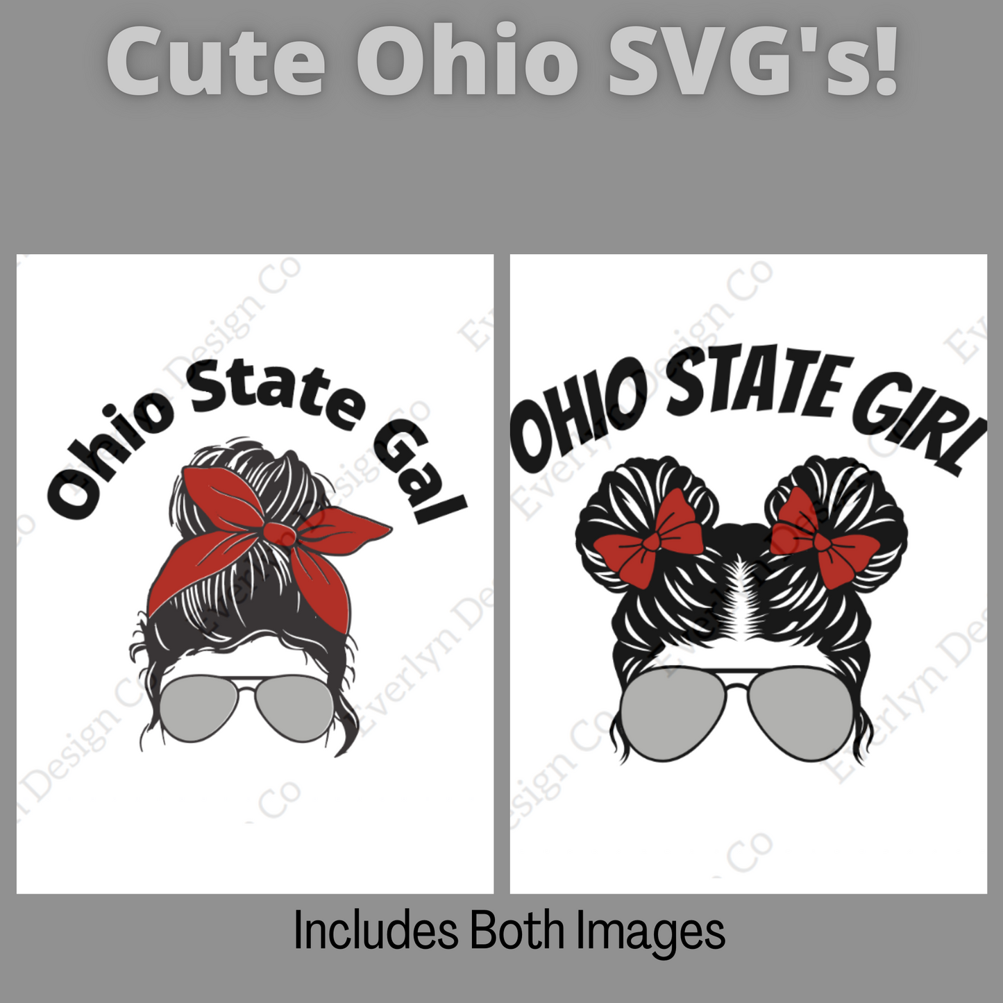 Messy Bun Ohio State Football SVG File- Includes commercial license