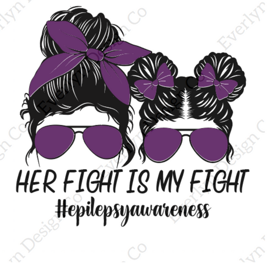 Messy Bun Epilepsy Awareness SVG File- Includes commercial license