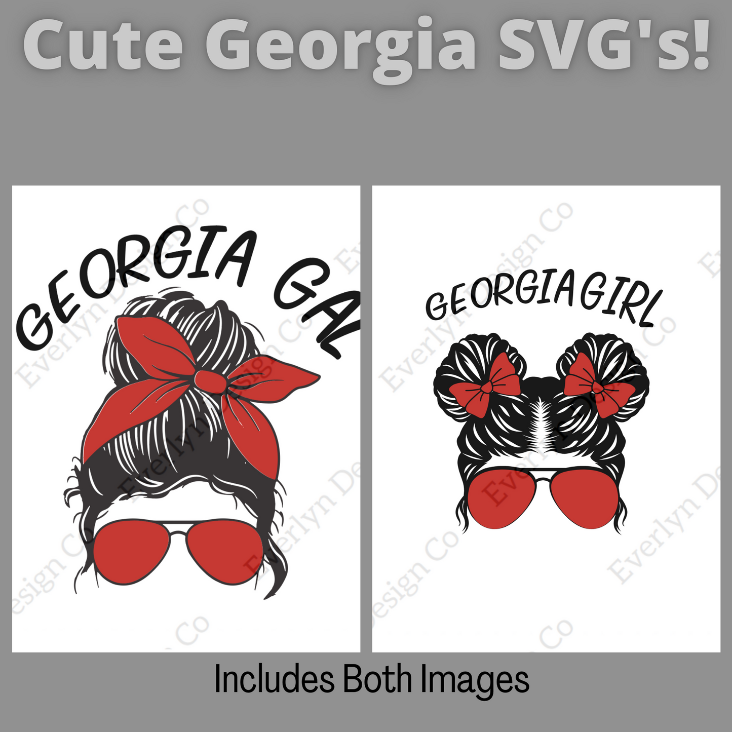 Messy Bun Georgia Football SVG File- Includes commercial license